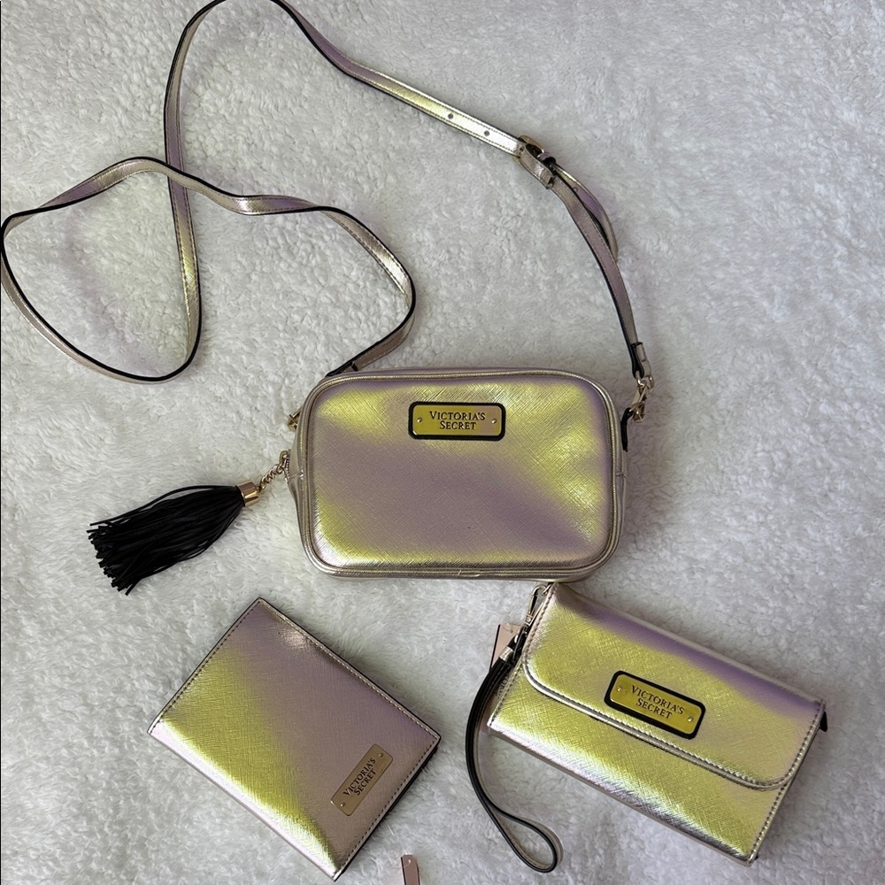 Victoria's Secret Iridescent Crossbody Bag, Wallet, Passport holder